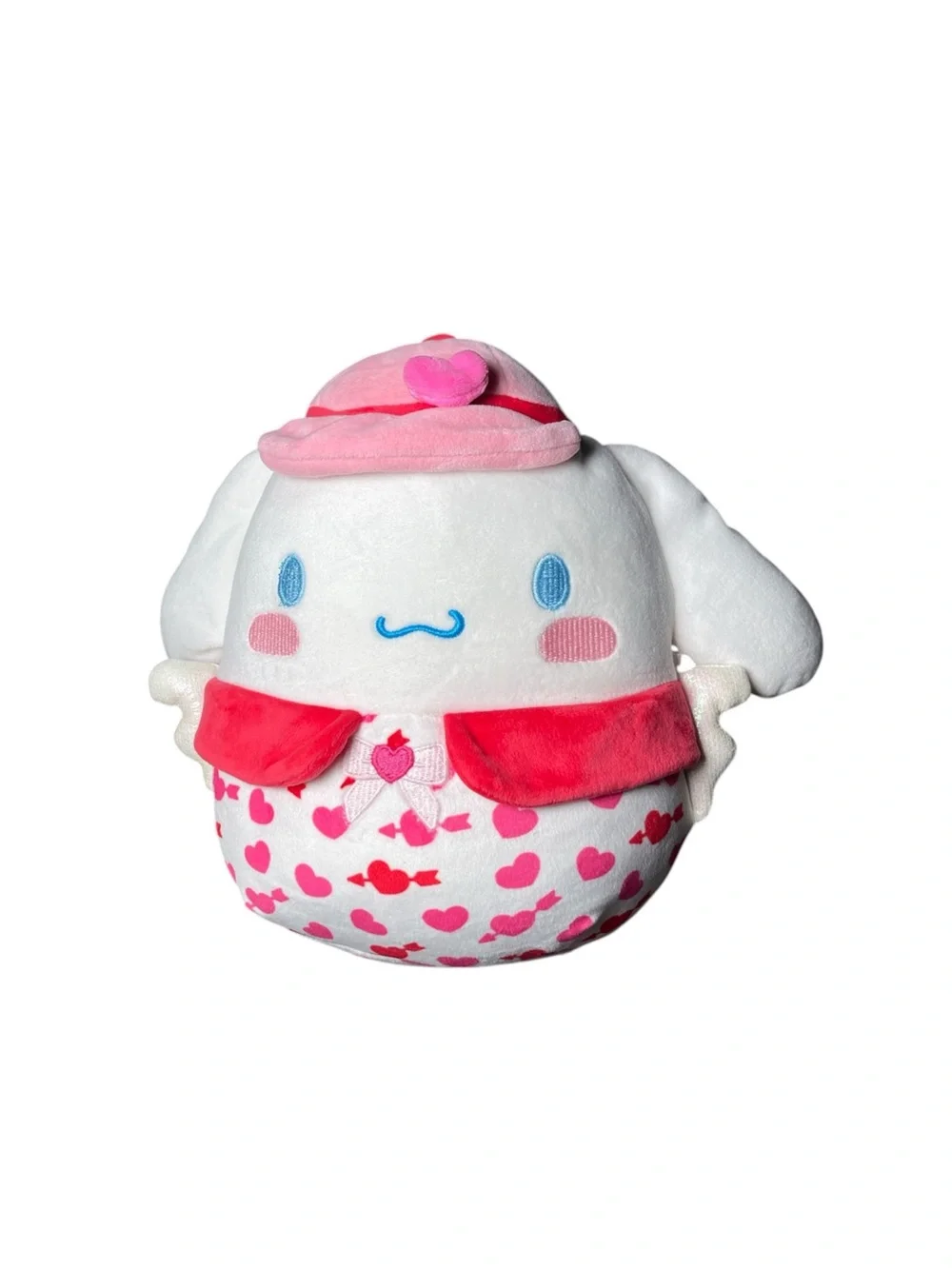Sanrio Cinnamoroll Plush with Red and Pink Heart Pattern valentine’s Day Pillow